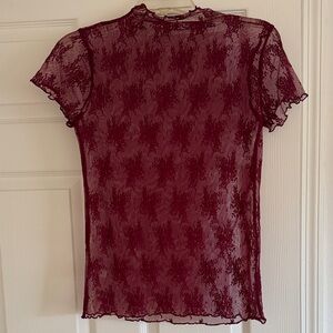 Elegant Burgundy Lace Top